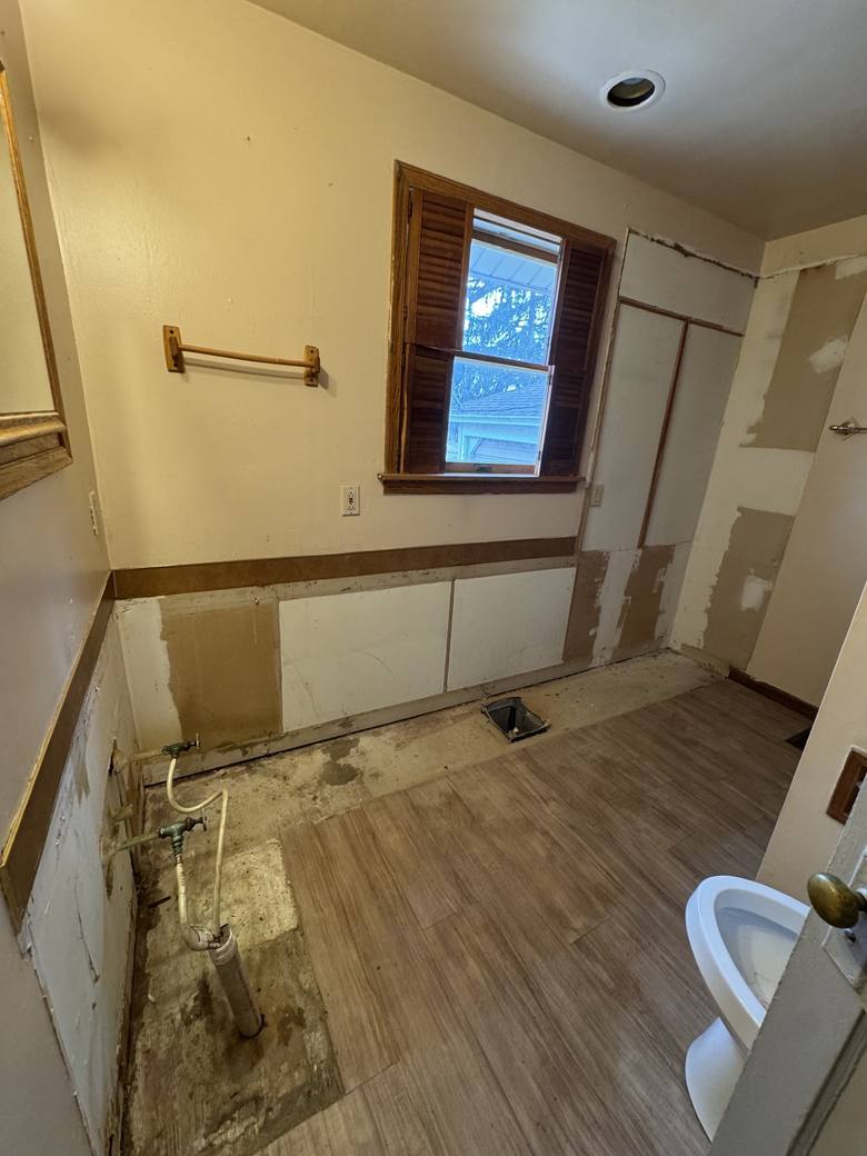 Bathroom demo after
